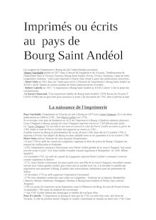 Bourg Saint Andéol: imprimé ou écrit au pays
