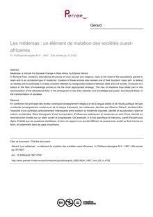 Les médersas : un élément de mutation des sociétés ouest-africaines - article ; n°4 ; vol.62, pg 613-627