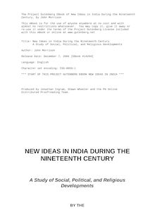 New Ideas in India During the Nineteenth Century - A Study of Social, Political, and Religious Developments