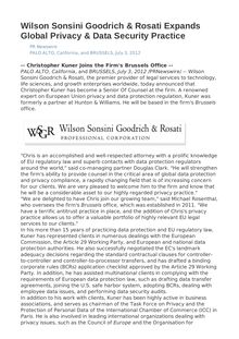 Wilson Sonsini Goodrich & Rosati Expands Global Privacy & Data Security Practice