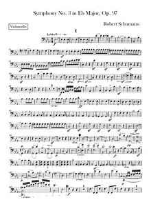 Partition violoncelles, Symphony No.3, Op.97, "Rhenish"