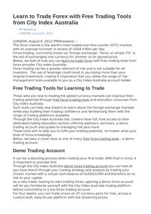 Learn to Trade Forex with Free Trading Tools from City Index Australia