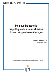 Politique industrielle ou politique de la compétitivité?