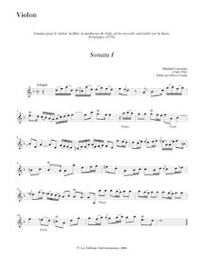 Partition Sonata I (partition de violon), Prototipes contenant des leçons d’accompagnement