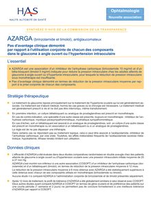 AZARGA - Synthèse d avis AZARGA - CT6006