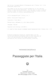 Passeggiate per l Italia, vol. 1