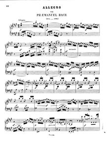 Partition complète, Sonata en A from  Sechs Clavier-Sonaten für Kenner und Liebhaber, I  par Carl Philipp Emanuel Bach