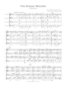 Partition complète, 2 Elegiac Melodies Op.34, Grieg, Edvard