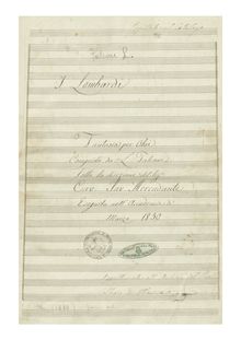 Partition complète (March 1850), I Lombardi - Fantasia per hautbois (di Verdi)