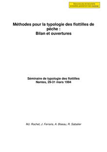 Methodes pour la typologie des flottilles de peche  : bilan et ...