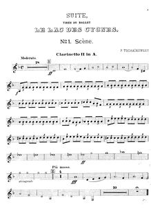 Partition clarinette 2 (A, B♭), Swan Lake, Лебединое озеро, Tchaikovsky, Pyotr