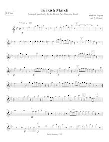 Partition flûte 1, Marcia turchesca, Turkish March, C major, Haydn, Michael par Michael Haydn