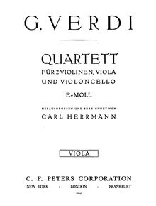 Partition viole de gambe, corde quatuor, String quartet in e minor par Giuseppe Verdi