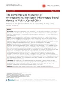 The prevalence and risk factors of cytomegalovirus infection in inflammatory bowel disease in Wuhan, Central China