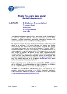 Mobile Telephone Base-station Audit for Dr Challoners Grammar School