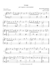 Partition 2 Arie (E minor, D minor), Arie diversi pour clavier instrument