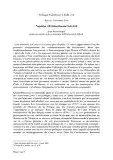 Page 1 sur 7 Colloque Napoléon et le Code civil Ajaccio, 5 ...