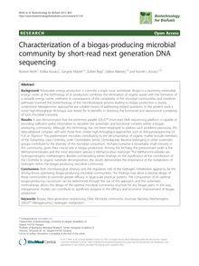 Characterization of a biogas-producing microbial community by short-read next generation DNA sequencing