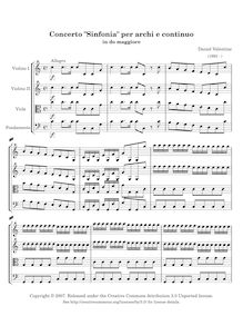 Partition Score pour corde orchestre (original version), Concerto  Sinfonia  per archi e continuo