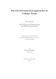 On selected numerical approaches to cellular tissue [Elektronische Ressource] / von Gernot Schaller