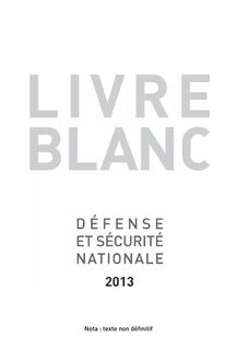 Livre Blanc 2013 sur la Défense et la Sécurité Nationale