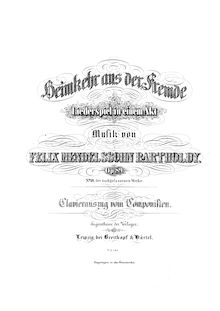 Partition complète (monochrome), Heimkehr aus der Fremde, Op.89