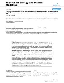Supply-demand balance in outward-directed networks and Kleiber s law