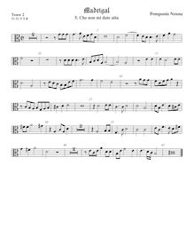 Partition ténor viole de gambe 2, alto clef, Il settimo libro de madrigali a cinque voci par Pomponio Nenna