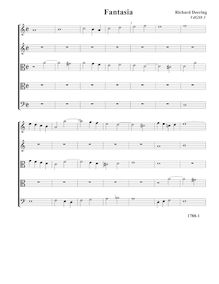 Partition Fantasia VdGS No.3 - partition complète (Tr Tr T T B), fantaisies pour 5 violes de gambe par Richard Dering