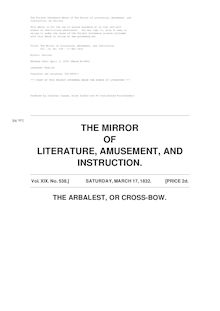 The Mirror of Literature, Amusement, and Instruction - Volume 19, No. 538, March 17, 1832