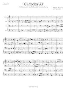 Partition chœur 2, 3 Canzonas, Massaino, Tiburtio