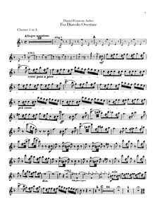 Partition clarinette 1, 2 (en A), Fra Diavolo, ou L hôtellerie de Terracine par Daniel François Esprit Auber