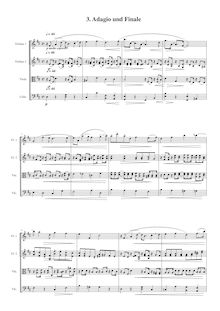 Partition , Adagio; , Finale - Lebhaft, corde quatuor No. 2 en D major  en der Natur 