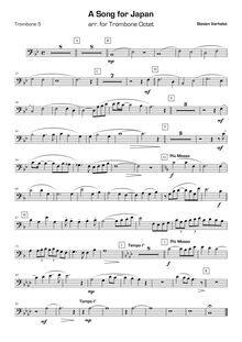 Partition Trombone 5, A Song pour Japan, Verhelst, Steven