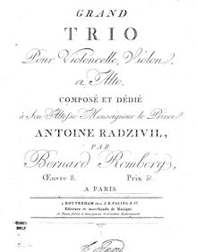 Partition violoncelle, Grand Trio pour violoncelle, violon et viole de gambe, Op.8
