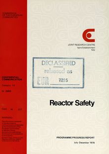 Reactor Safety. PROGRAMME PROGRESS REPORT July-December 1978