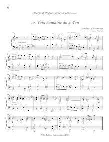Partition , Voix humaine du 4e Ton, Pièces d’orgue sur les 8 tons