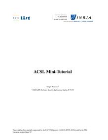 ACSL Mini-Tutorial
