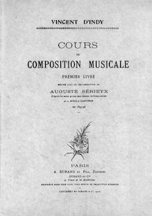 Partition Book I, Cours de Composition Musicale, Indy, Vincent d 