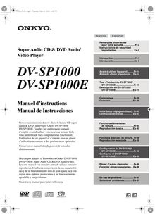 Notice Lecteur DVD Onkyo  DV-SP1000