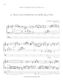 Partition , Tierce ou Cromhorne en Taille du 4e Ton, Pièces d’orgue sur les 8 tons