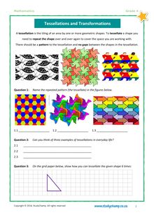 Grade 4 Maths Workbook: Tessellations And Transformations
