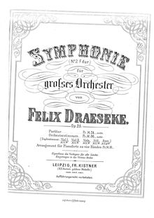 Partition complète, Symphony No.2, Op.25, Draeseke, Felix