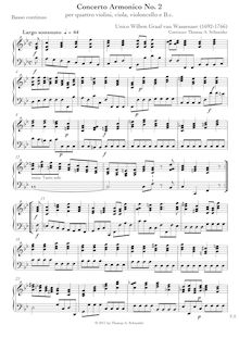Partition Continuo, Concerto armonico No.2 en B-flat major, Bb major