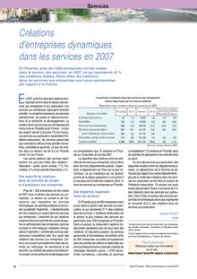 Chapitre : Services du Bilan économique et social Picardie 2007. Créations d entreprises dynamiques dans les services 2007.