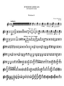 Partition violons I, Fierrabras D.796, Schubert, Franz
