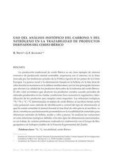 Uso del análisis isotópico del carbono y del nitrógeno en la trazabilidad de productos derivados del cerdo ibérico