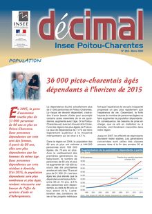 36 000 picto-charentais âgés dépendants à l horizon de 2015