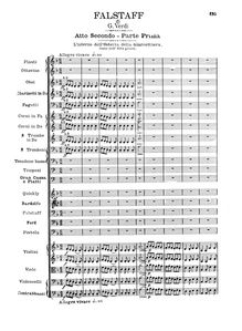 Partition Act II, Falstaff, Commedia lirica in tre atti, Verdi, Giuseppe