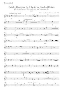 Partition trompette 1 (C), Gejstlig Ouverture pour Orkester og Orgel ad libitum